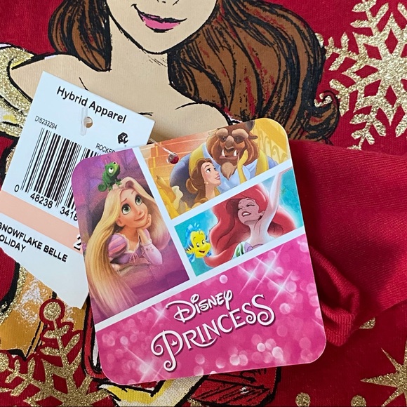 Disney Princess Snowflake Belle Holiday Long Sleeve Top - Picture 2 of 4
